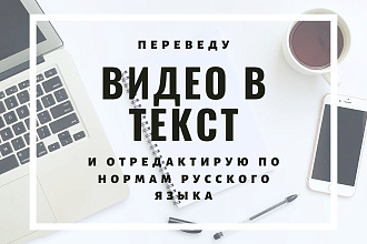 Переведу видео в текст и отредактирую по грамотности и пунктуации