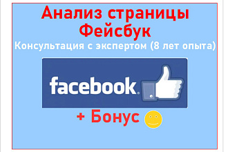 Анализ страницы Фейсбук - Консультация с экспертом - 8 лет опыта