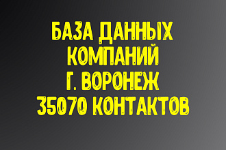 База данных компаний г. Воронеж. Актуальность январь 2021