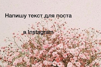 Напишу посты для Instagram