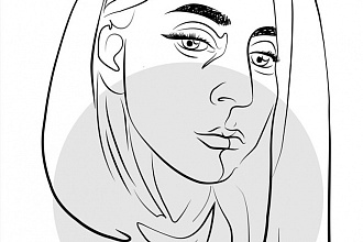 Создам цифровой портрет в стиле Line art
