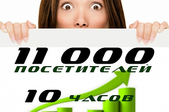 11000 посетителей на Ваш сайт за 10 часов