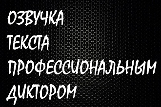 Профессиональная дикторская озвучка текста