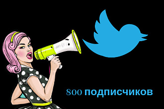 800 подписчиков Twitter + бонус ретвиты
