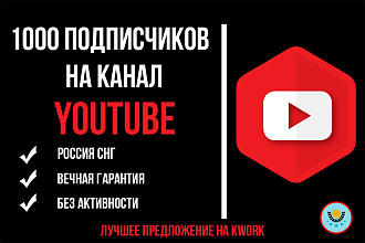 1000 подписчиков с вечной гарантией на YouTube