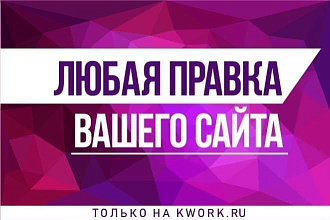 Любая правка по вашему сайту