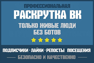 Раскрутка групп ВК - 700 живых активных подписчиков + бонус