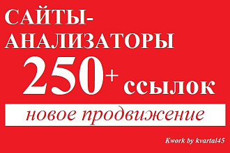 Прогон Вашего ресурса по 250 сайтам-анализаторам, отчет