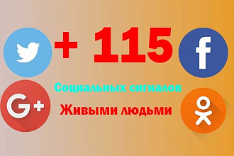 115 соц. сигналов с различных сетей G+, FB, TW, ОД