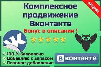 Комплексное продвижение вконтакте. Лайки, репосты, подписки + БОНУС