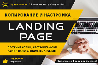 Копирование лендингов, настройка форм, корзины, правки, виджеты