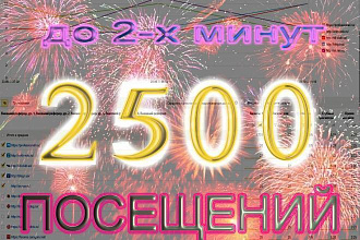 Организую 2500 Посещений до 2-х мин. каждое