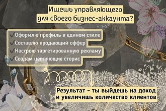 Ведение бизнес-аккаунта в Инстаграм, запуск таргетированной рекламы