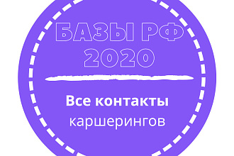 База каршерингов. 92 шт. в базе