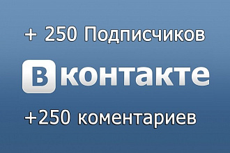 200 Подписчиков + 200 комментариев в Вконтакте