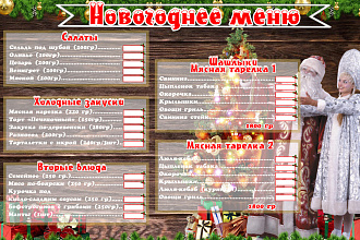Оформление меню для кафе, ресторанов