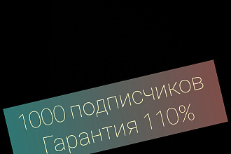 1000 подписчиков гарантия 100