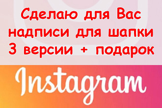 Сделаю для Вас надписи для шапки Инстаграм - 3 проекта + отчет + бонус