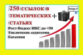 Размещу 250 ссылок в тематических статьях за 10 дн. с гарантией 1 год