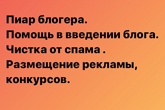 Пиар страницы блогера
