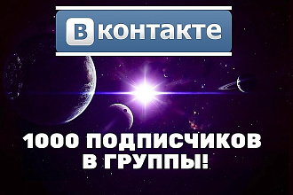 1000 подписчиков в группу VK