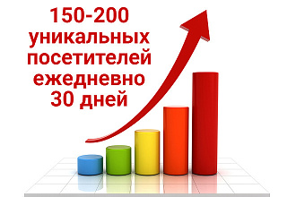 150-200 посетителей в сутки целый месяц на ваш сайт