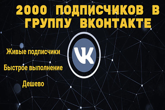 Подписчики в группу, паблик. Качество 2000 штук Вконтакт