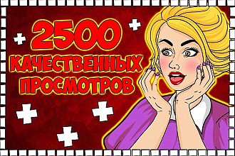 2500 качественных просмотров вашего youtube видео. Быстро