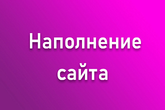 Наполнение сайта