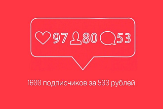 1600 подписчиков В instagram