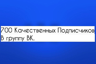 700 Качественных подписчиков в Группу ВК