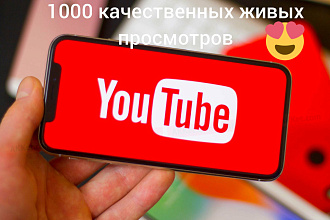 1000 качественных просмотров ваших ютуб роликов+ бонус