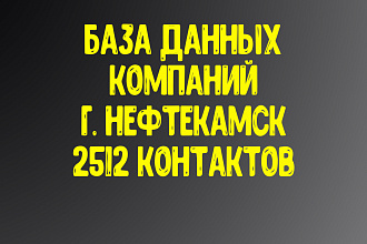 База данных компаний г. Нефтекамск Актуальность январь 2021
