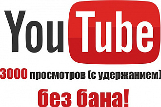 3000 просмотров с удержанием 80-100 процентов в YouTube