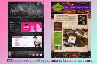 PSD-макет главной страницы сайта или лэндинга
