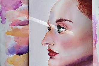 Акварельный портрет- Watercolor portrait