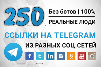 250 социальных сигналов на Telegram из популярных социальных сетей