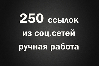 250 ссылок из соц. сетей, только живыми людьми, вручную, с подписями