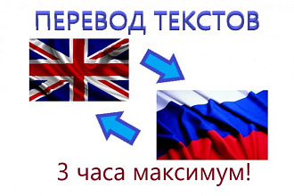 Переведу за 3 часа с или на английский