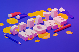 Сделаю 3d иллюстрацию с типографикой