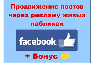 Продвижение поста в Facebook - Реклама в живых и активных пабликах
