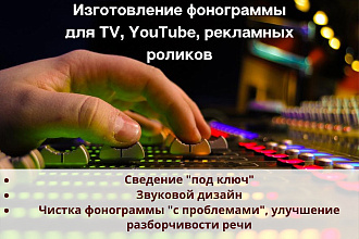 Сделаю звук для Youtube, TV, рекламного ролика