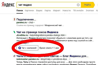 Настрою чат с пользователями Яндекса на странице выдачи