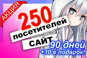 250 посетителей каждый день в течение 90 дней от рекламной сети