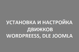 Установлю вам Движок WordPress, DLE, Joomla, можно и другие