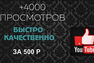 Сделаю 4000 просмотров на видео в YouTube