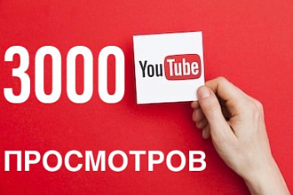 3000 просмотров видео Youtube Раскрутка