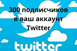 300 подписчиков в ваш аккаунт Twitter
