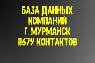 База данных компаний г. Мурманск Актуальность январь 2021