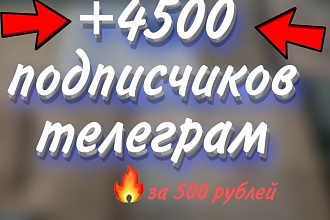 Подписчики для телеграме + 4500 подписчиков Telegram раскрутка